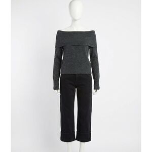 NEW FIFTEEN TWENTY monique off the shoulder sweater in charcoal